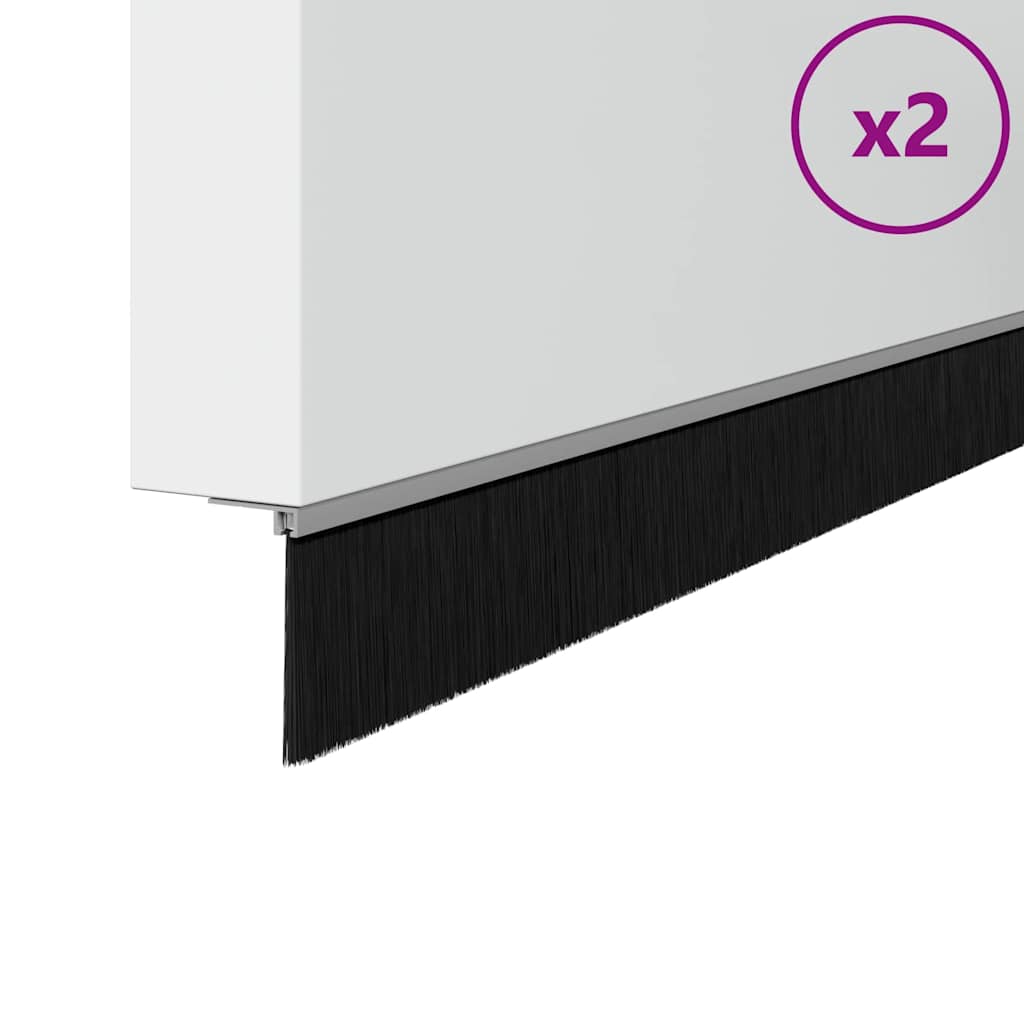Spazzole per porte a vite 2 pcs Argento 100 cm | homemem39