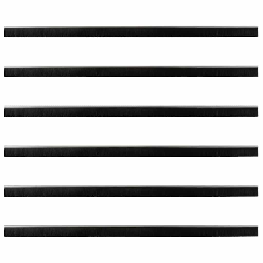 Spazzole per porte a vite 6 pcs Argento 100 cm