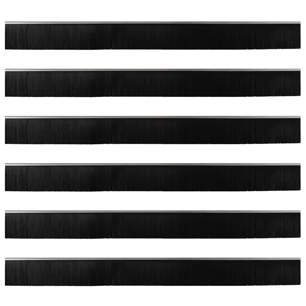 Spazzole per porte a vite 6 pcs Argento 100 cm