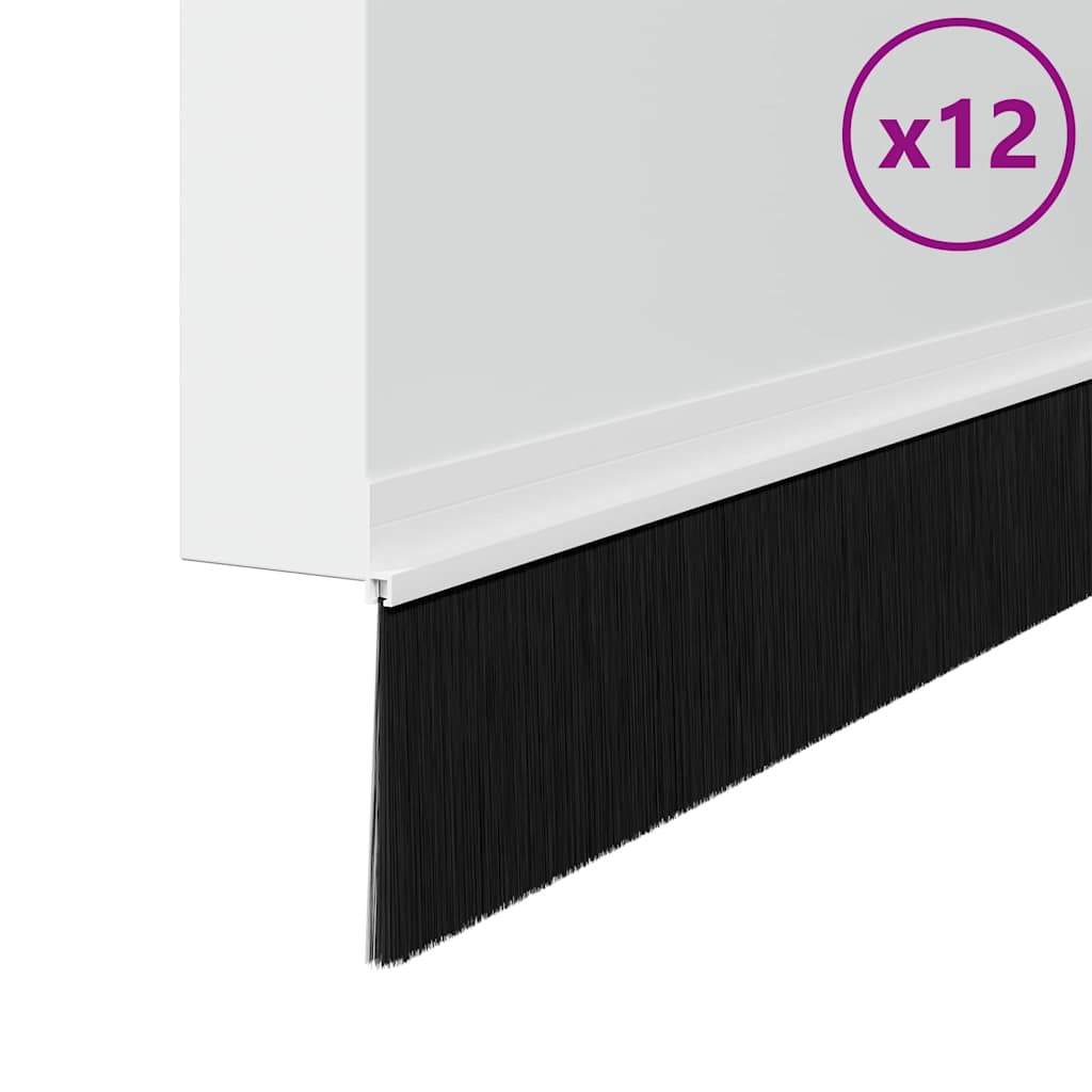 Spazzole per porte autoadesive 12 pcs Bianco 100 cm | homemem39