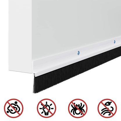 Spazzole per porte a vite 2 pcs Bianco 100 cm Lega di alluminio | homemem39