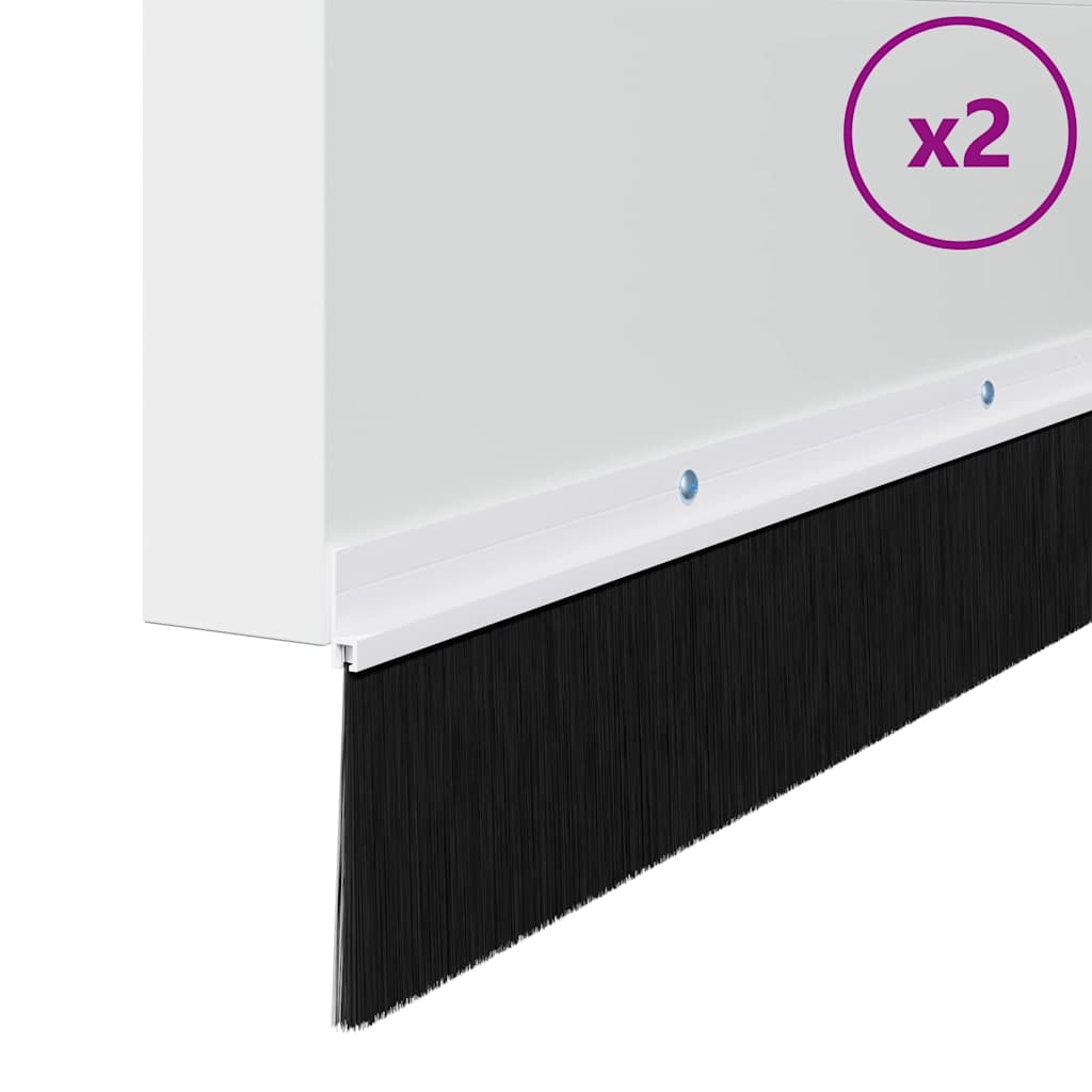 Spazzole per porte a vite 2 pcs Bianco 100 cm Lega di alluminio | homemem39