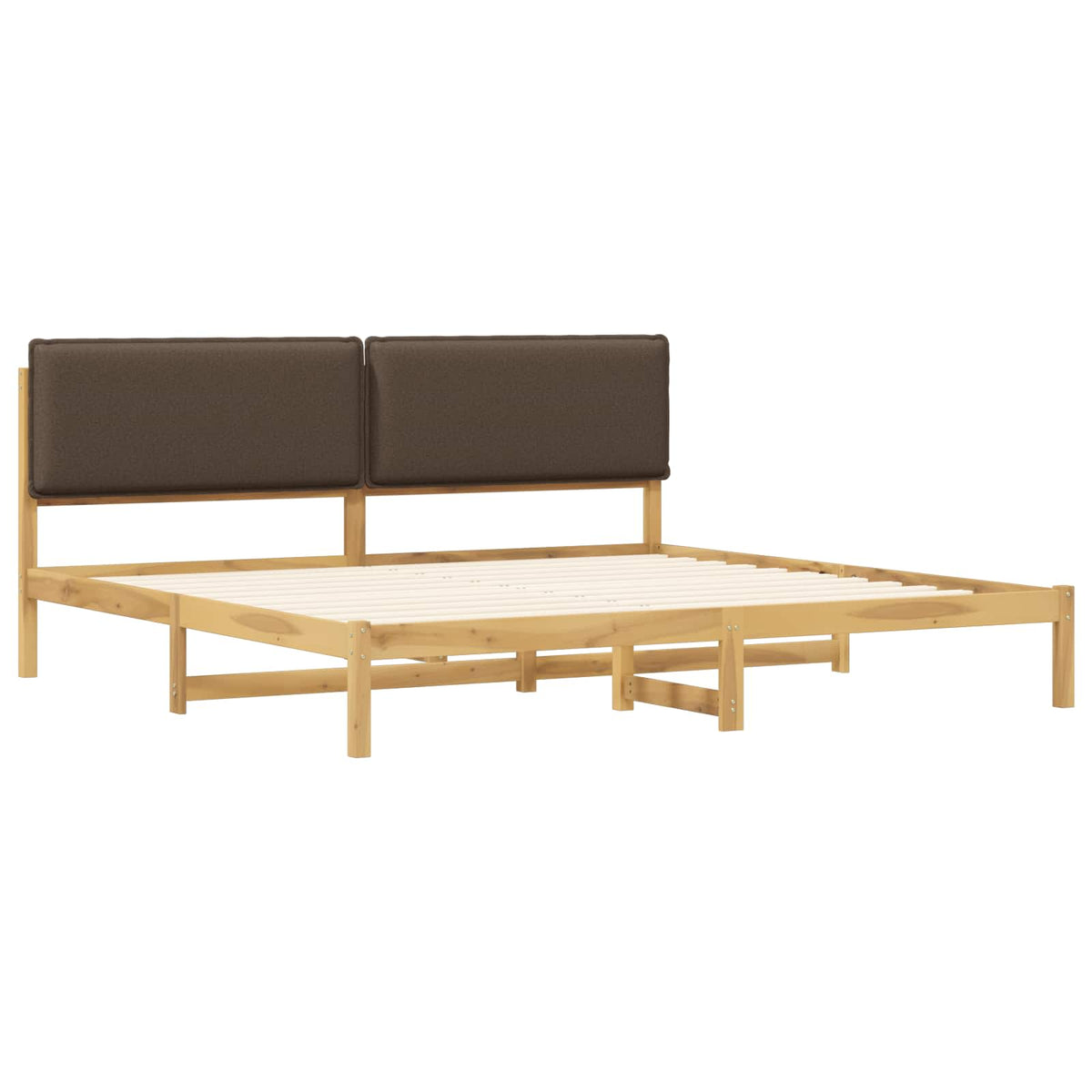 Letto con Testiera Rivestita Bianco lavato e taupe 180 x 200 cm | homemem39