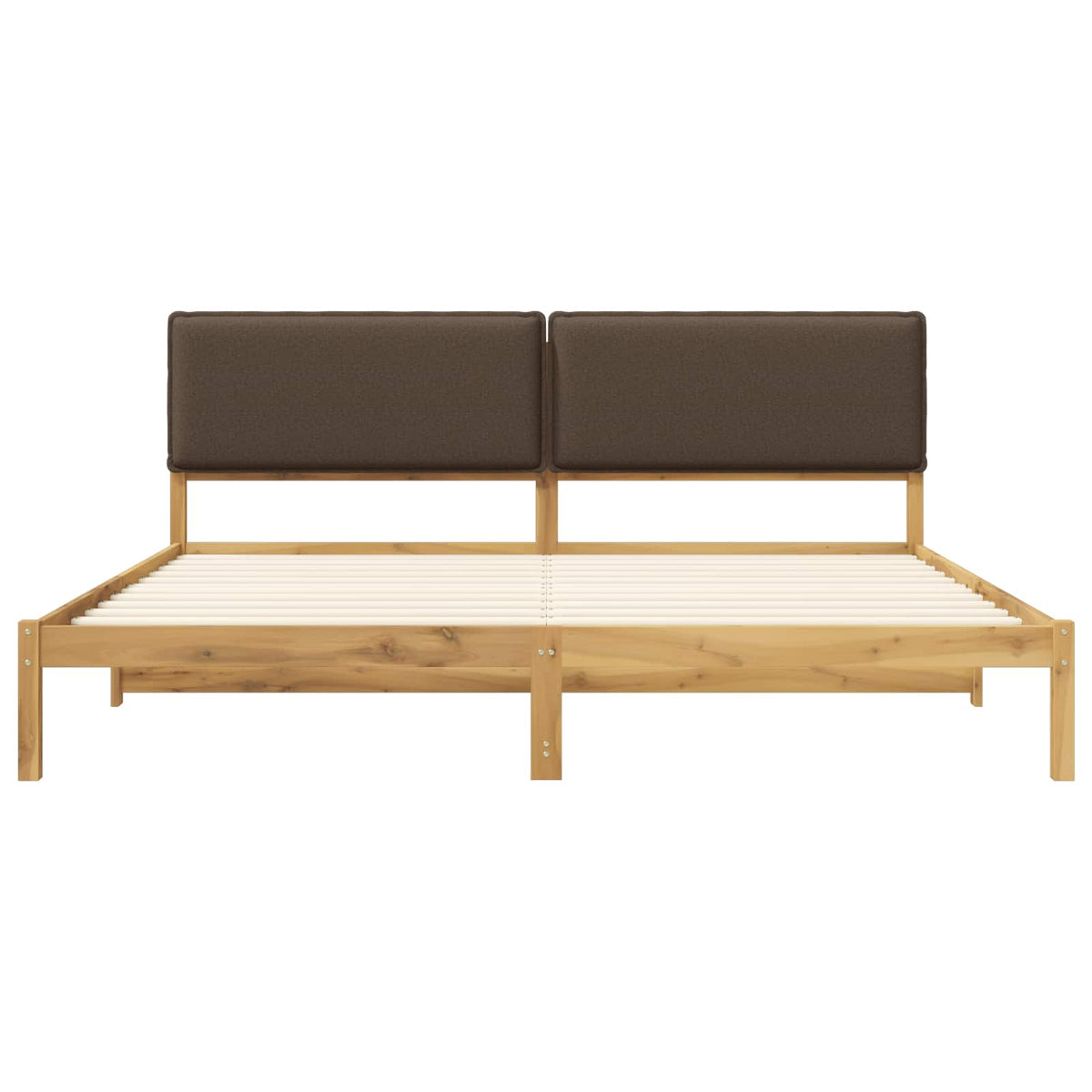 Letto con Testiera Rivestita Bianco lavato e taupe 180 x 200 cm | homemem39