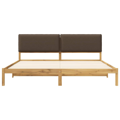 Letto con Testiera Rivestita Bianco lavato e taupe 180 x 200 cm | homemem39