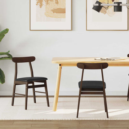 Sedia da pranzo 2 pcs Marrone scuro e Nero