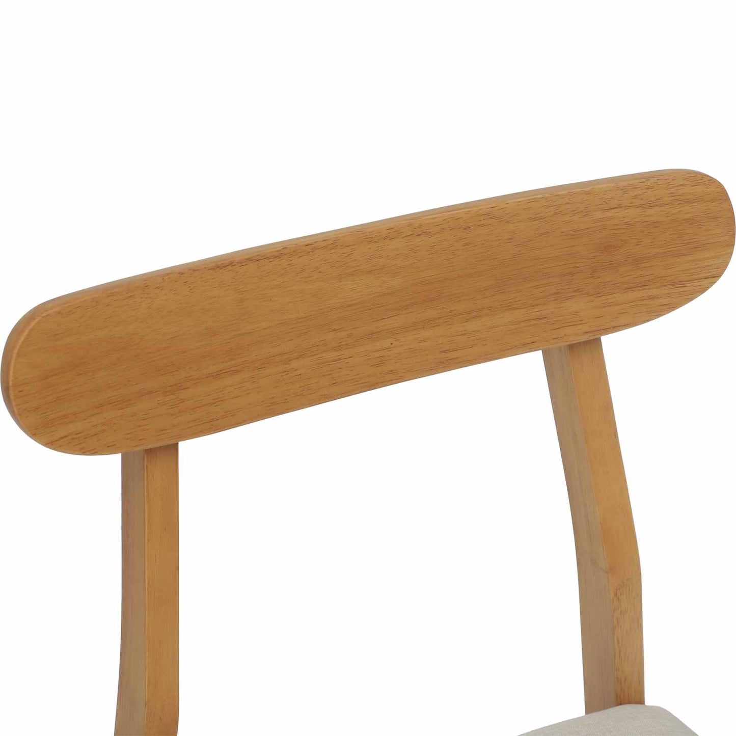 Sedia da pranzo 2 pcs Naturale e chiaro Legno di gomma solido