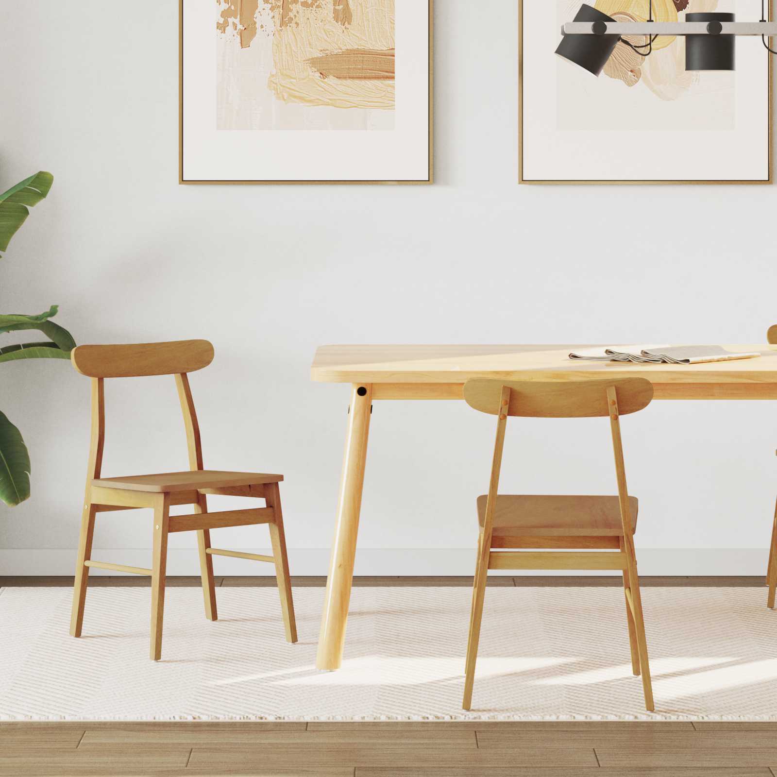 Sedia da pranzo 2 pcs Naturale 43 x 44,5 x 77 cm | homemem39