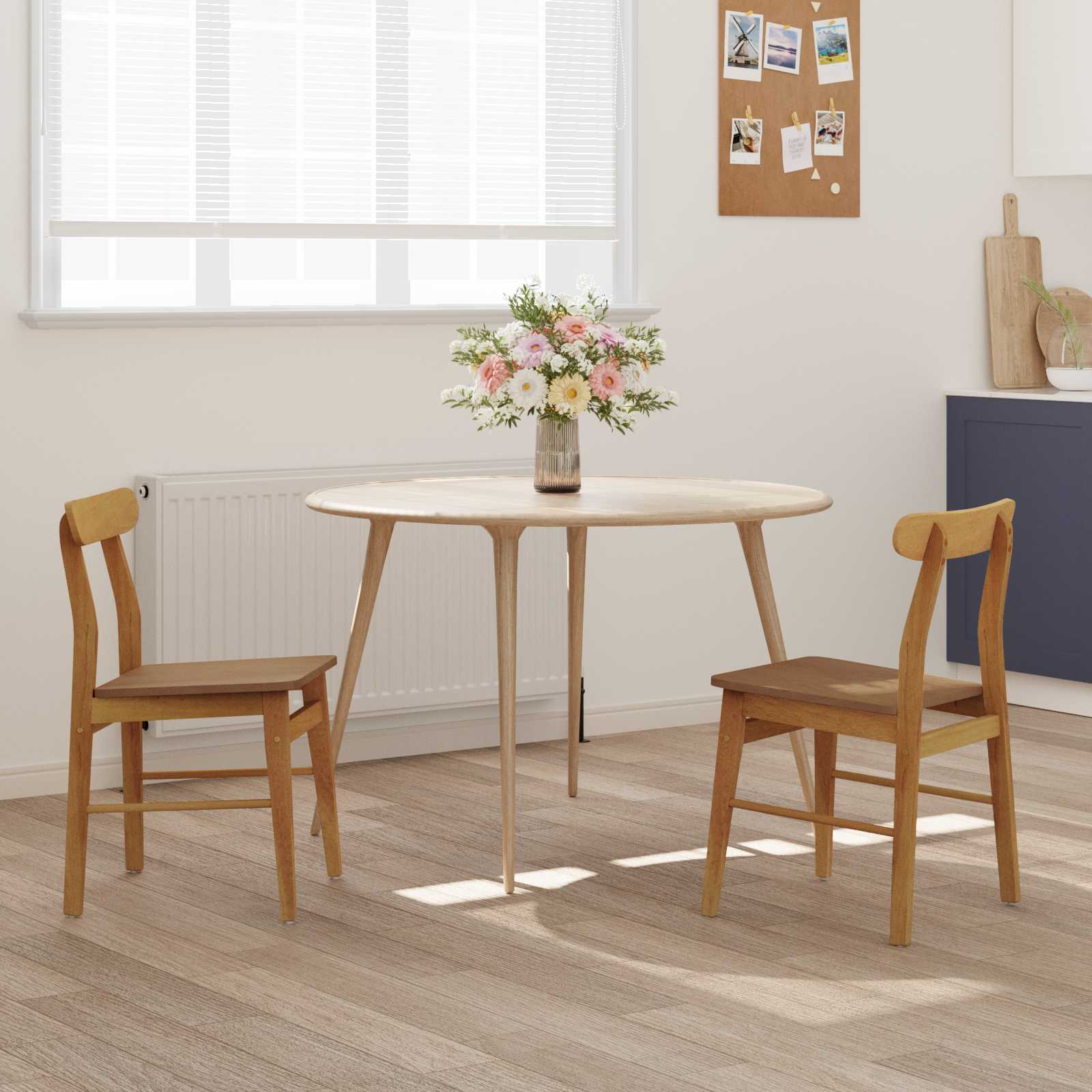 Sedia da pranzo 2 pcs Naturale 43 x 44,5 x 77 cm | homemem39