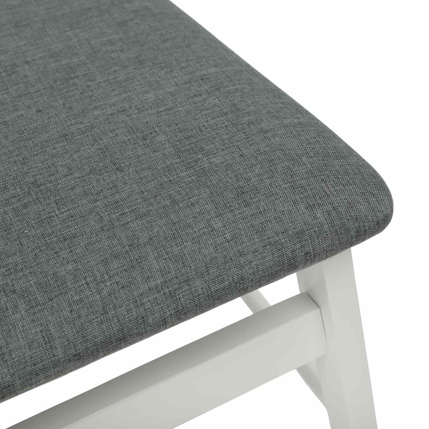 Sedia da pranzo 2 pcs Bianco e Grigio Legno di gomma solido | homemem39
