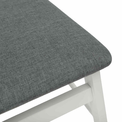 Sedia da pranzo 2 pcs Bianco e Grigio Legno di gomma solido | homemem39