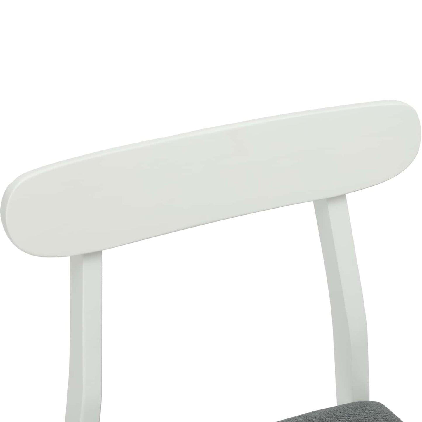 Sedia da pranzo 2 pcs Bianco e Grigio Legno di gomma solido | homemem39