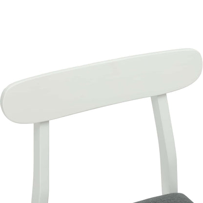Sedia da pranzo 2 pcs Bianco e Grigio Legno di gomma solido | homemem39