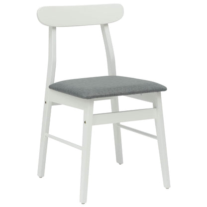 Sedia da pranzo 2 pcs Bianco e Grigio Legno di gomma solido | homemem39