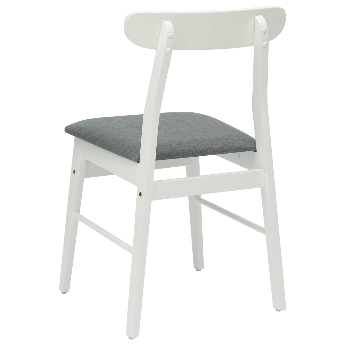 Sedia da pranzo 2 pcs Bianco e Grigio Legno di gomma solido | homemem39