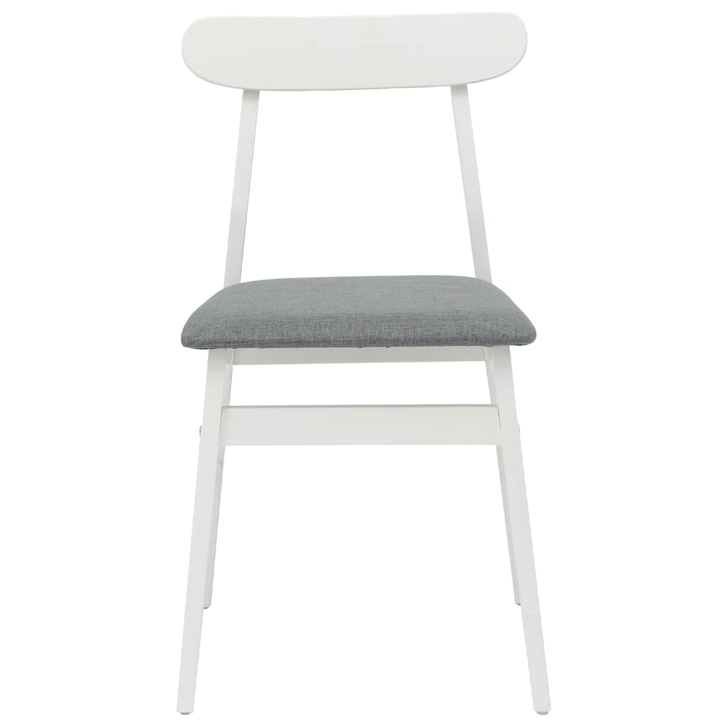 Sedia da pranzo 2 pcs Bianco e Grigio Legno di gomma solido | homemem39
