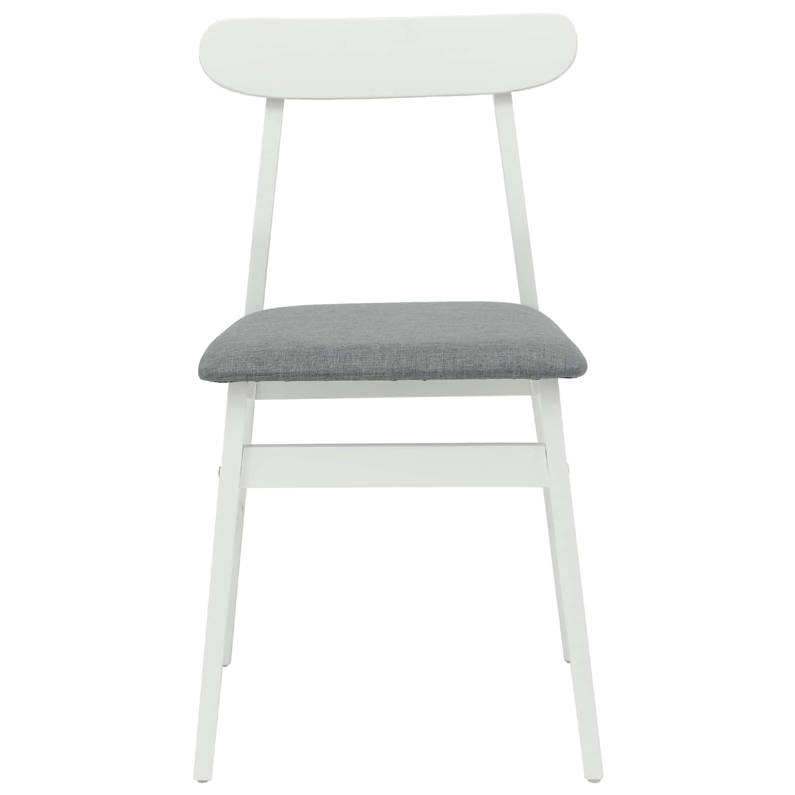 Sedia da pranzo 2 pcs Bianco e Grigio Legno di gomma solido | homemem39