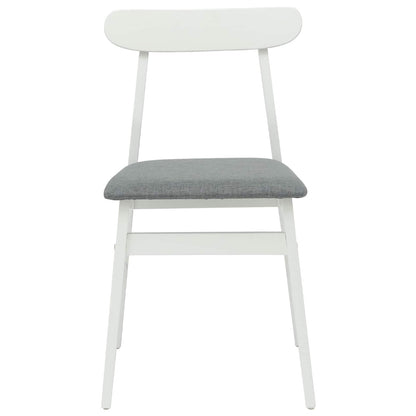 Sedia da pranzo 2 pcs Bianco e Grigio Legno di gomma solido | homemem39