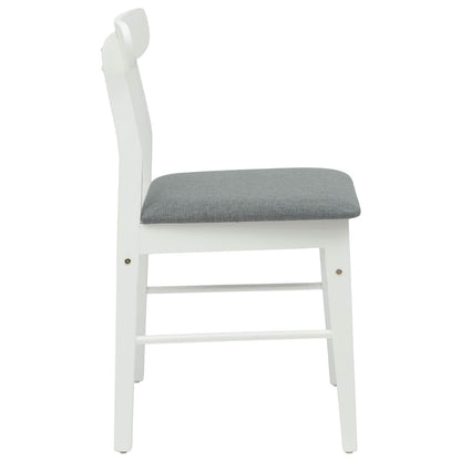 Sedia da pranzo 2 pcs Bianco e Grigio Legno di gomma solido | homemem39