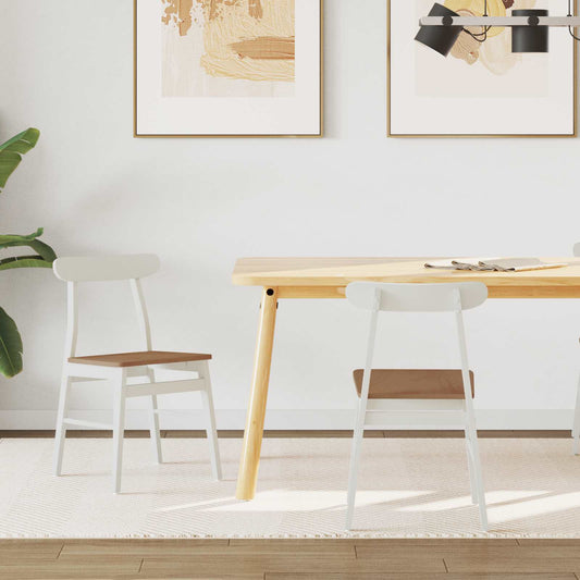 Sedia da pranzo 2 pcs Bianco e Naturale 43 x 44,5 x 77 cm | homemem39