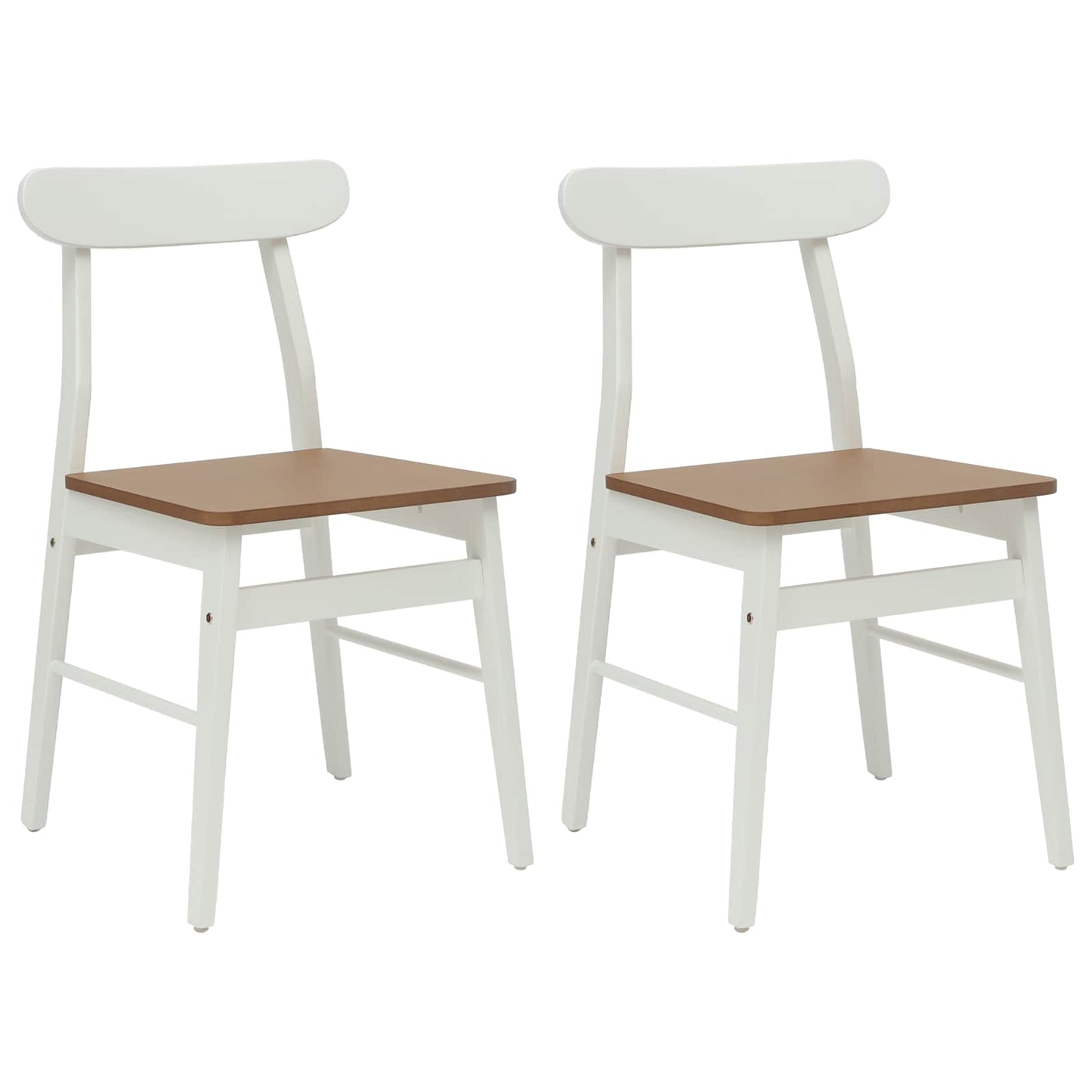 Sedia da pranzo 2 pcs Bianco e Naturale 43 x 44,5 x 77 cm | homemem39
