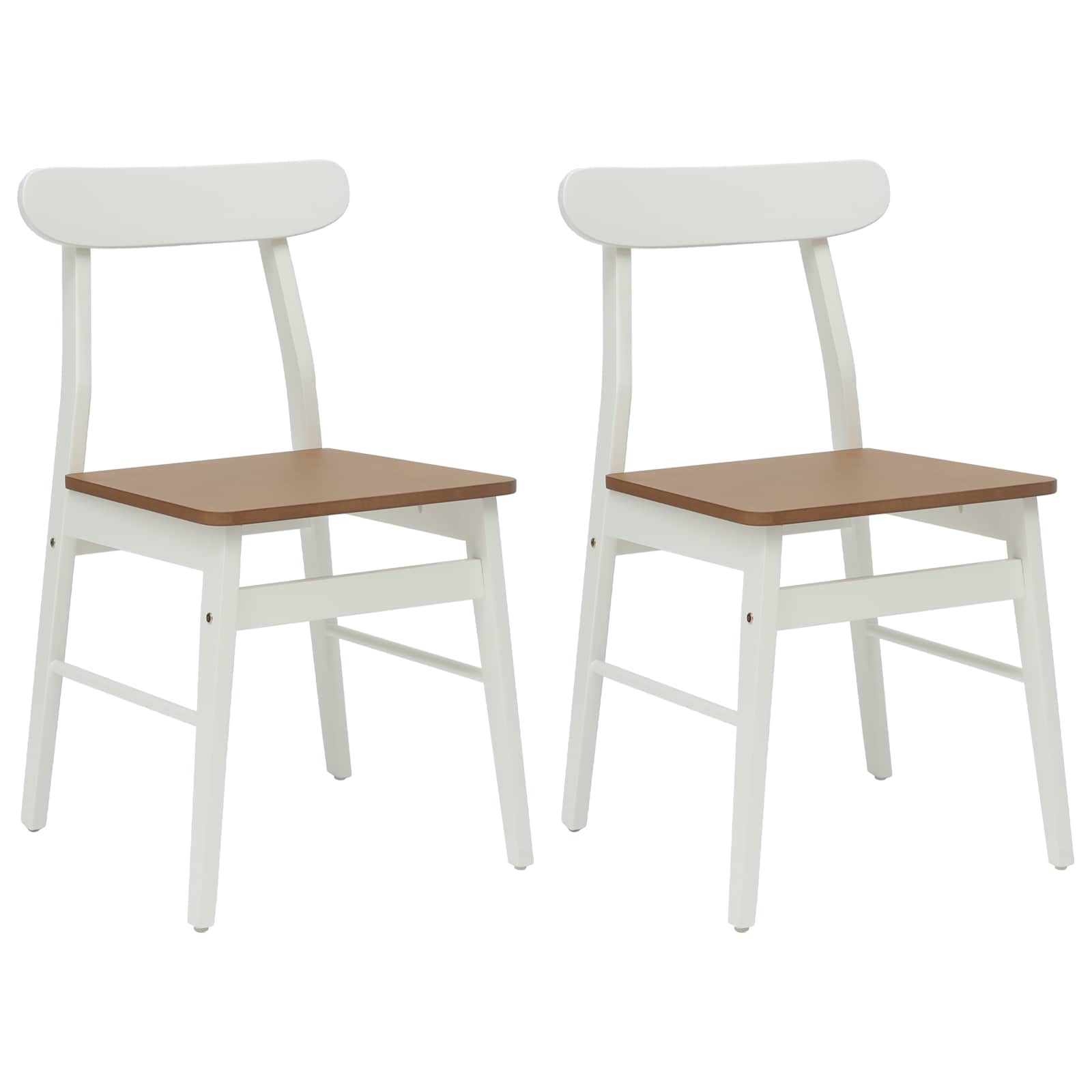 Sedia da pranzo 2 pcs Bianco e Naturale 43 x 44,5 x 77 cm | homemem39