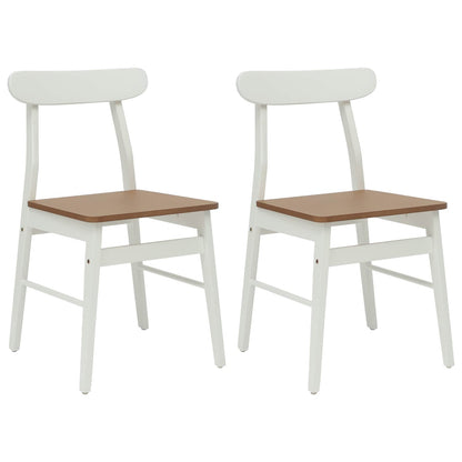 Sedia da pranzo 2 pcs Bianco e Naturale 43 x 44,5 x 77 cm | homemem39