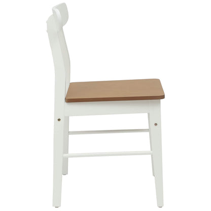 Sedia da pranzo 2 pcs Bianco e Naturale 43 x 44,5 x 77 cm | homemem39
