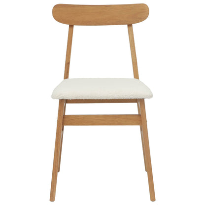 Sedia da pranzo 2 pcs Naturale e chiaro Legno di gomma solido