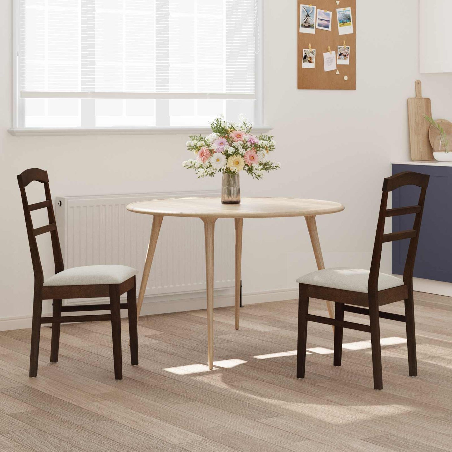 Sedia da pranzo 2 pcs Marrone chiaro e chiaro | homemem39