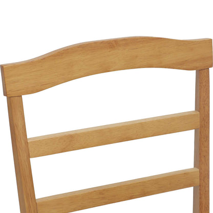 Sedia da pranzo 2 pcs Naturale e chiaro Legno di gomma solido