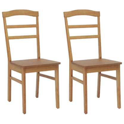 Sedia da pranzo 2 pcs Naturale Legno di gomma solido
