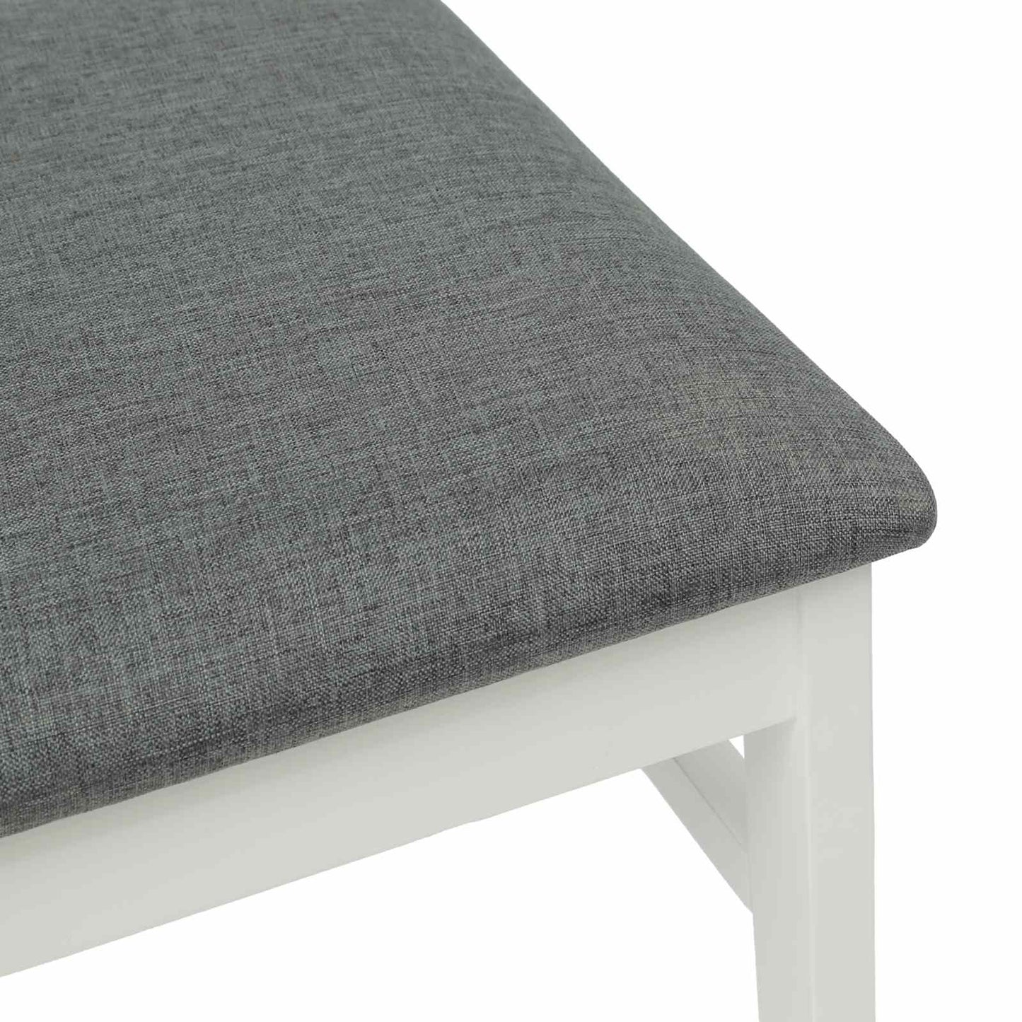 Sedia da pranzo 2 pcs Bianco e Grigio Legno di gomma solido | homemem39