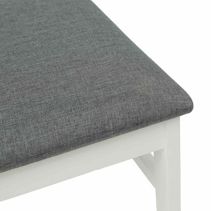 Sedia da pranzo 2 pcs Bianco e Grigio Legno di gomma solido | homemem39