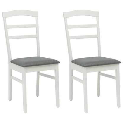 Sedia da pranzo 2 pcs Bianco e Grigio Legno di gomma solido | homemem39