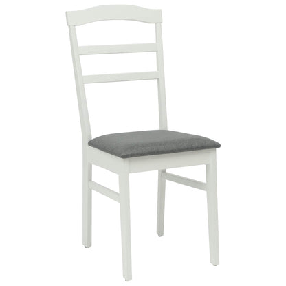 Sedia da pranzo 2 pcs Bianco e Grigio Legno di gomma solido | homemem39