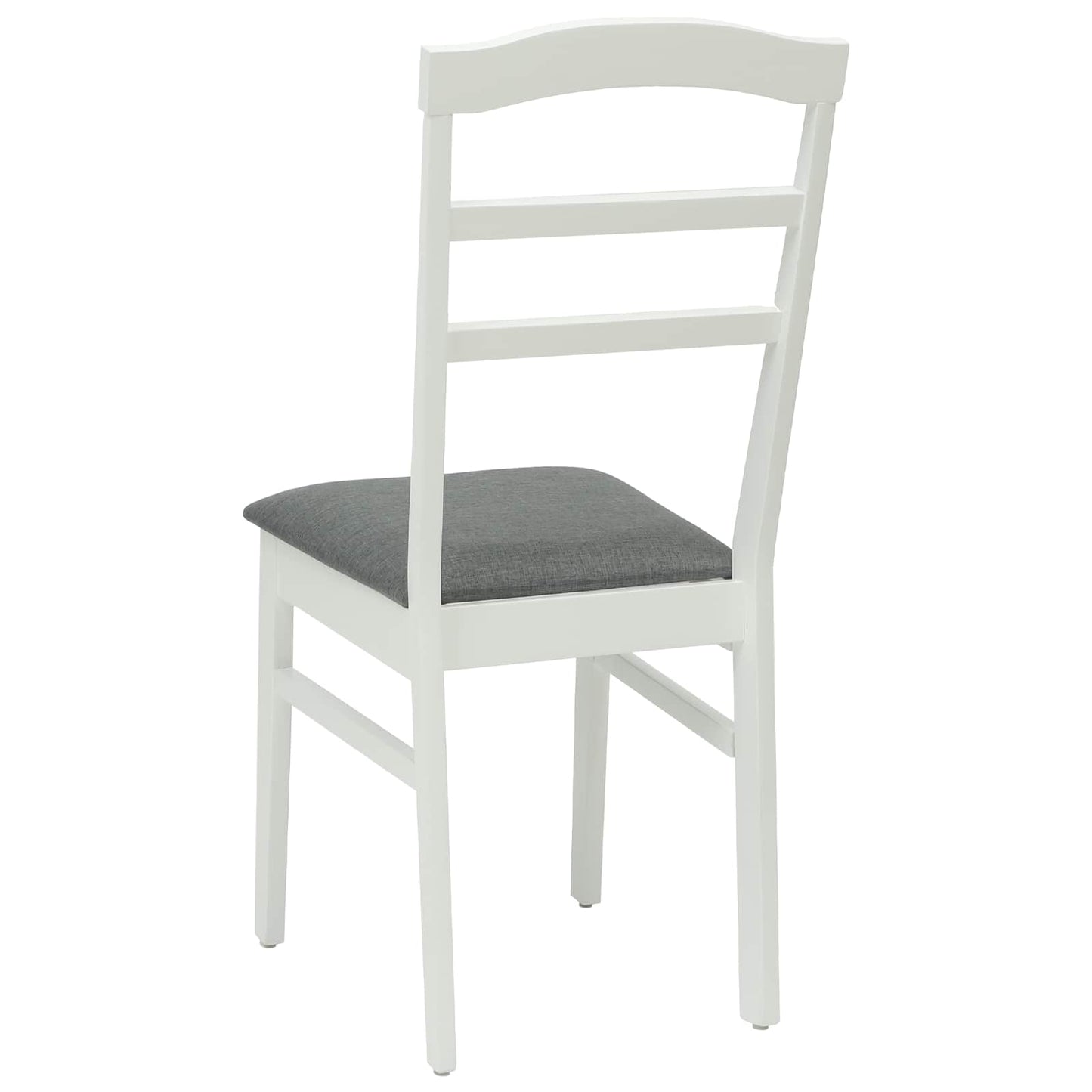 Sedia da pranzo 2 pcs Bianco e Grigio Legno di gomma solido | homemem39