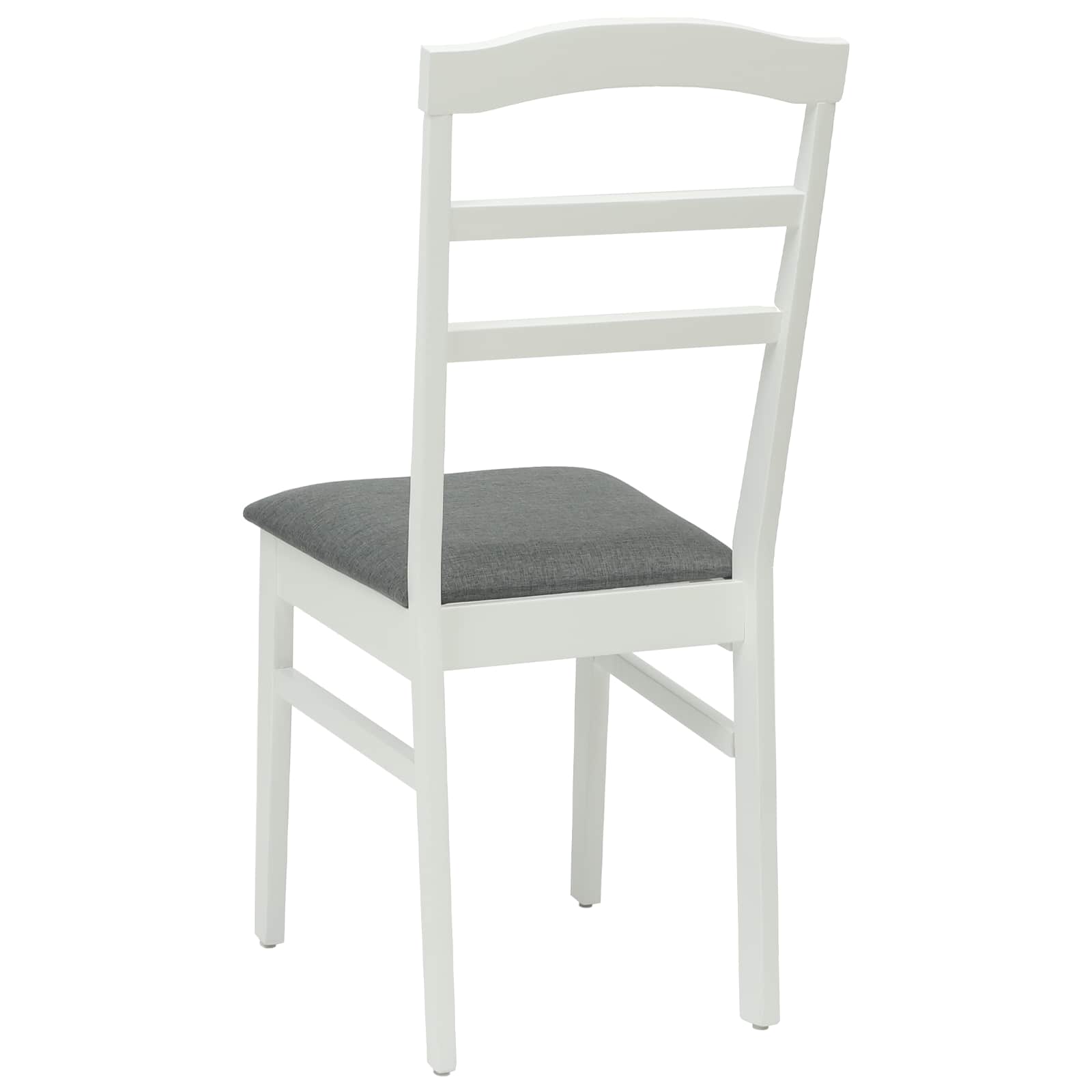Sedia da pranzo 2 pcs Bianco e Grigio Legno di gomma solido | homemem39