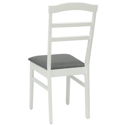 Sedia da pranzo 2 pcs Bianco e Grigio Legno di gomma solido | homemem39