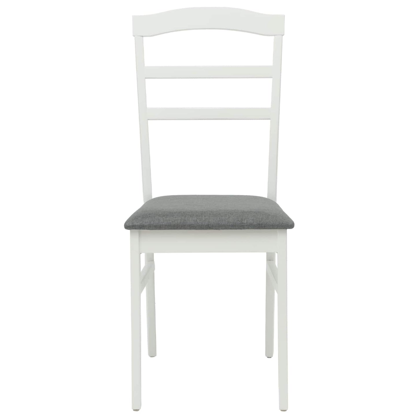 Sedia da pranzo 2 pcs Bianco e Grigio Legno di gomma solido | homemem39