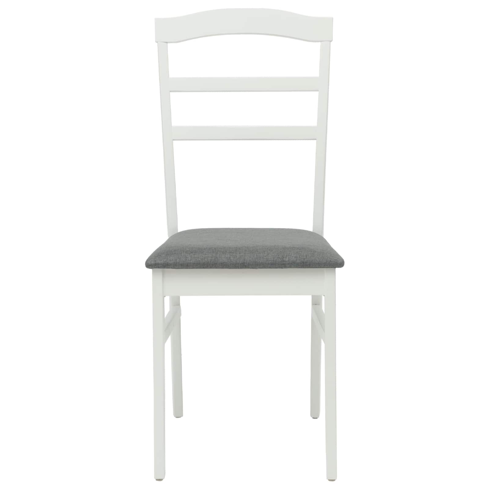 Sedia da pranzo 2 pcs Bianco e Grigio Legno di gomma solido | homemem39