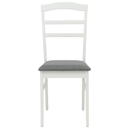 Sedia da pranzo 2 pcs Bianco e Grigio Legno di gomma solido | homemem39