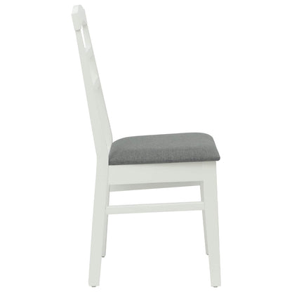Sedia da pranzo 2 pcs Bianco e Grigio Legno di gomma solido | homemem39