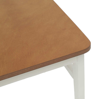 Sedia da pranzo 2 pcs Bianco e Naturale Legno di gomma solido | homemem39