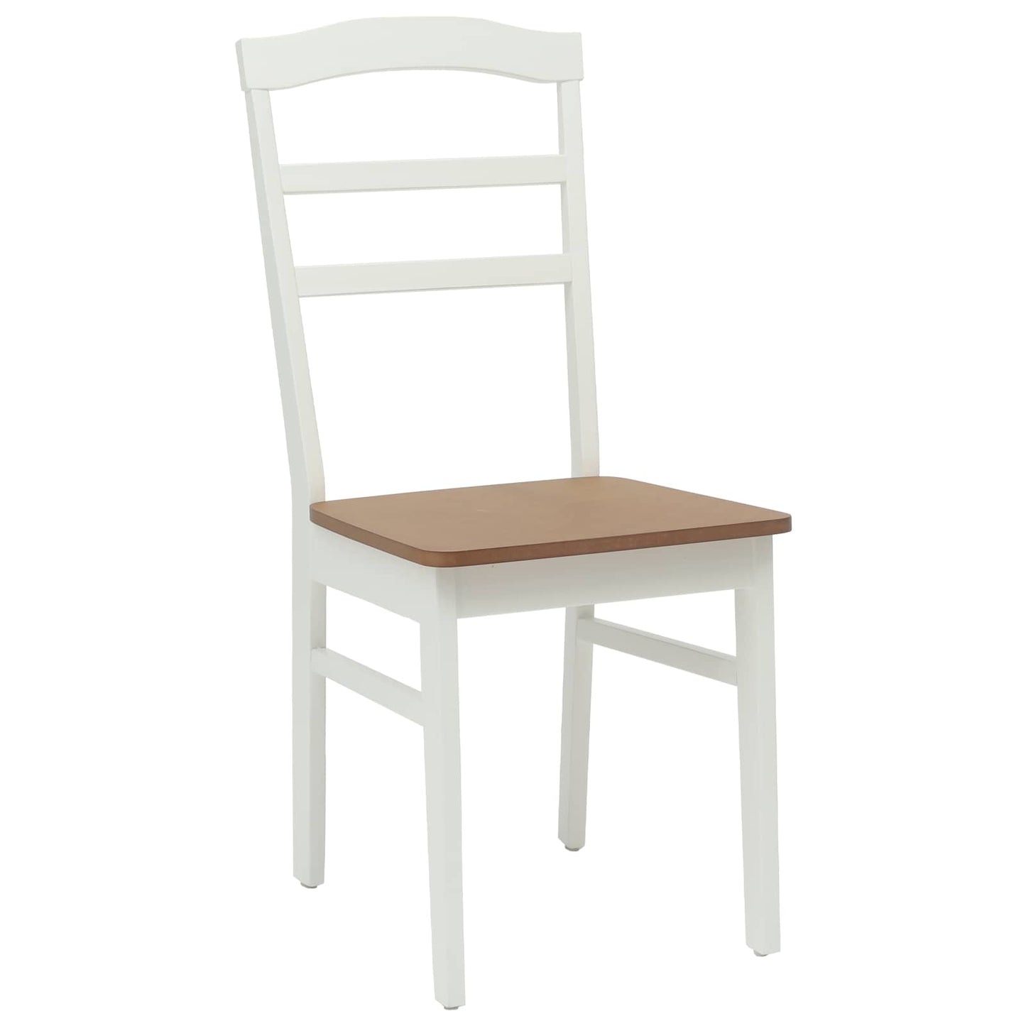 Sedia da pranzo 2 pcs Bianco e Naturale Legno di gomma solido | homemem39