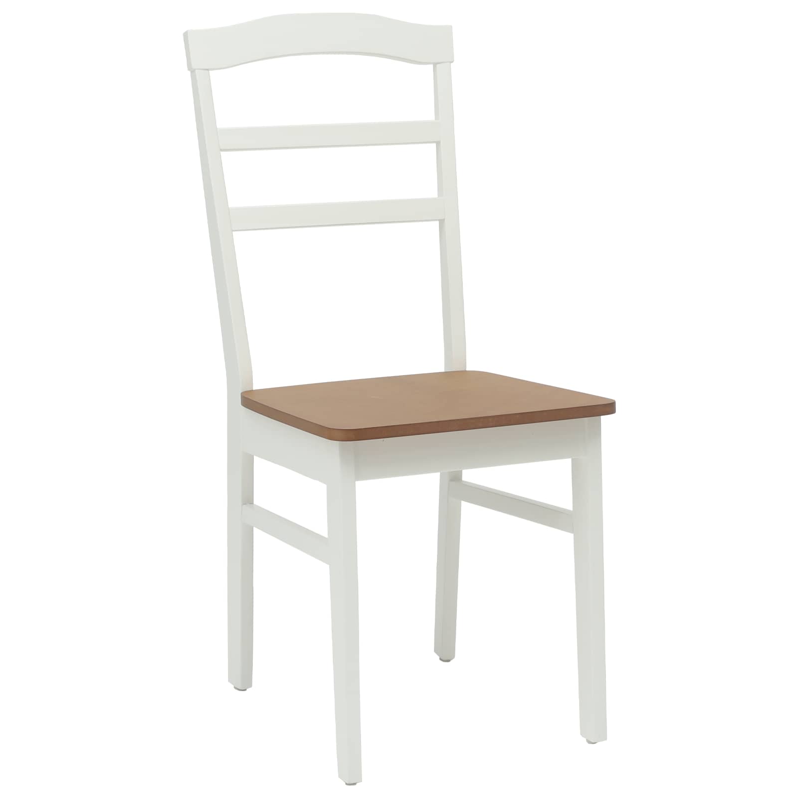 Sedia da pranzo 2 pcs Bianco e Naturale Legno di gomma solido | homemem39