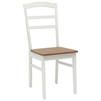 Sedia da pranzo 2 pcs Bianco e Naturale Legno di gomma solido | homemem39