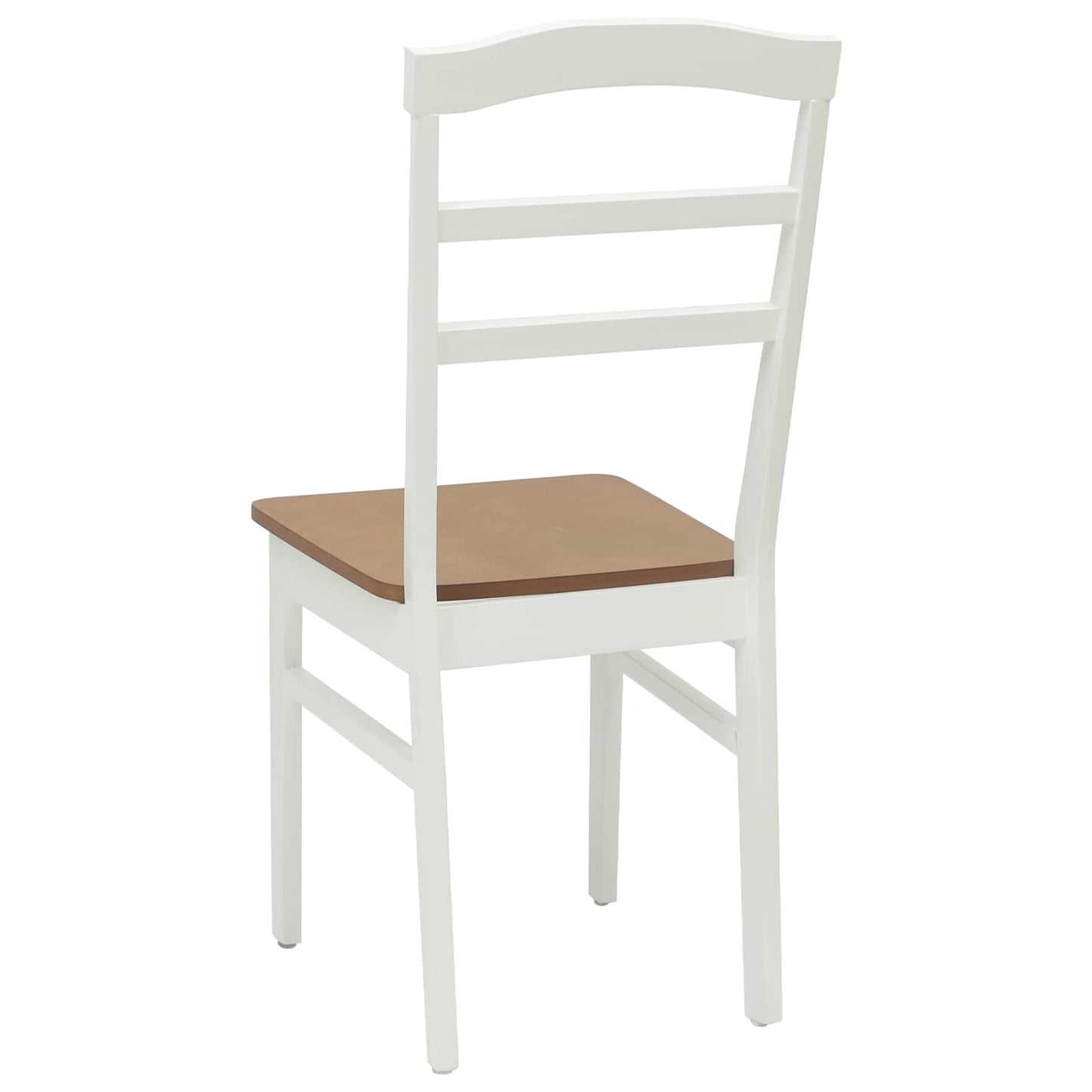 Sedia da pranzo 2 pcs Bianco e Naturale Legno di gomma solido | homemem39