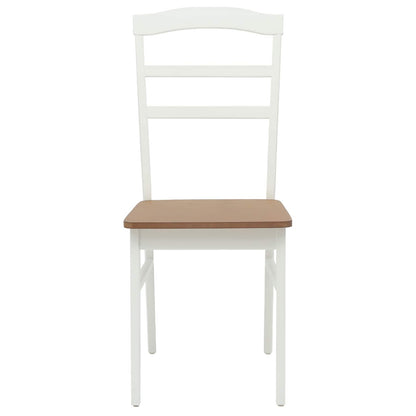 Sedia da pranzo 2 pcs Bianco e Naturale Legno di gomma solido | homemem39