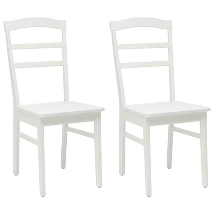 Sedia da pranzo 2 pcs Bianco Legno di gomma solido